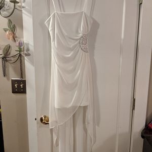 High low white W/rhinestone dress